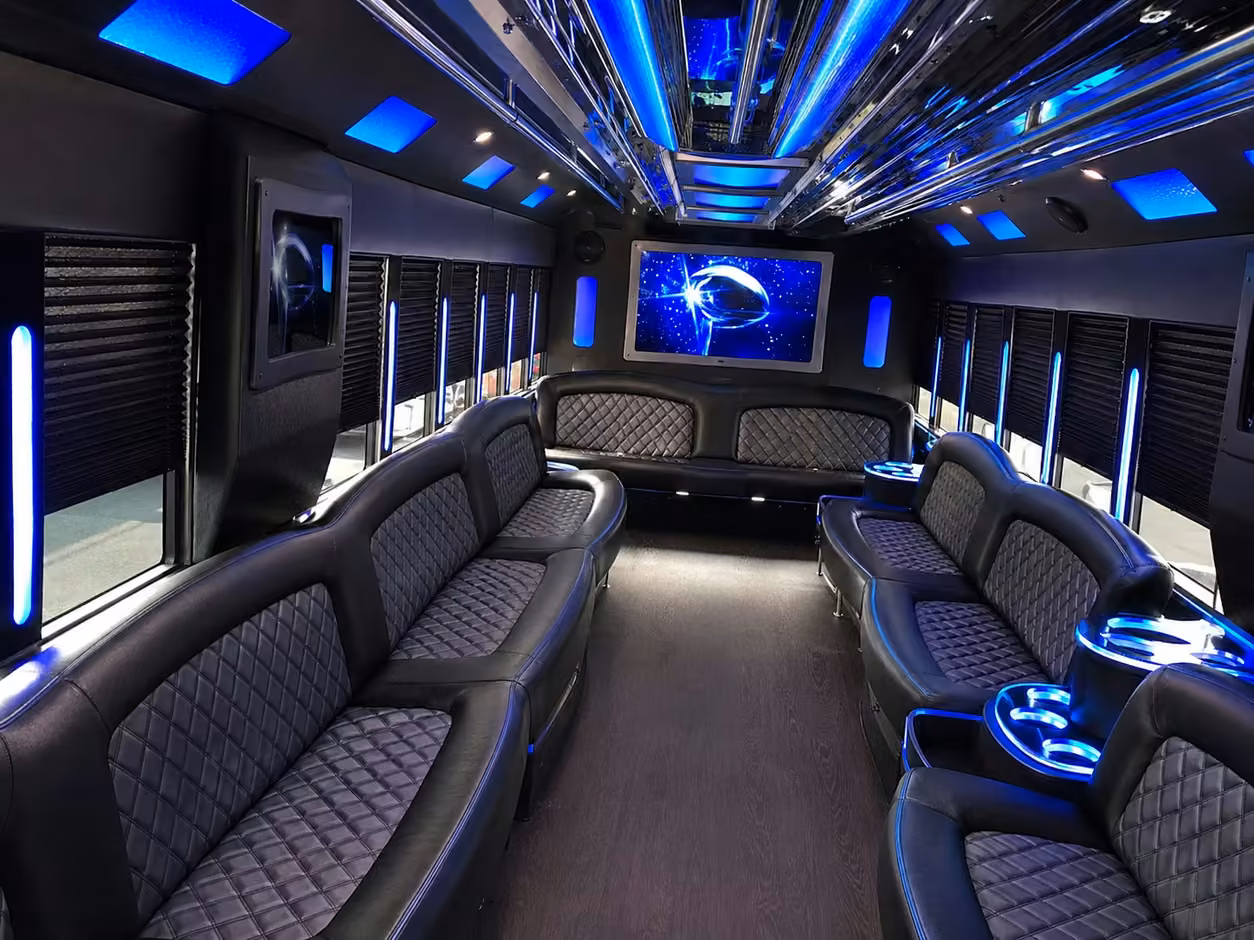 18 passenger party bus interior