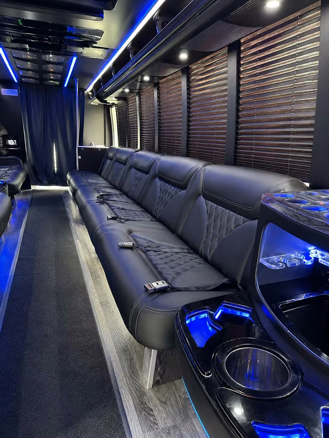 20 passenger party bus interior