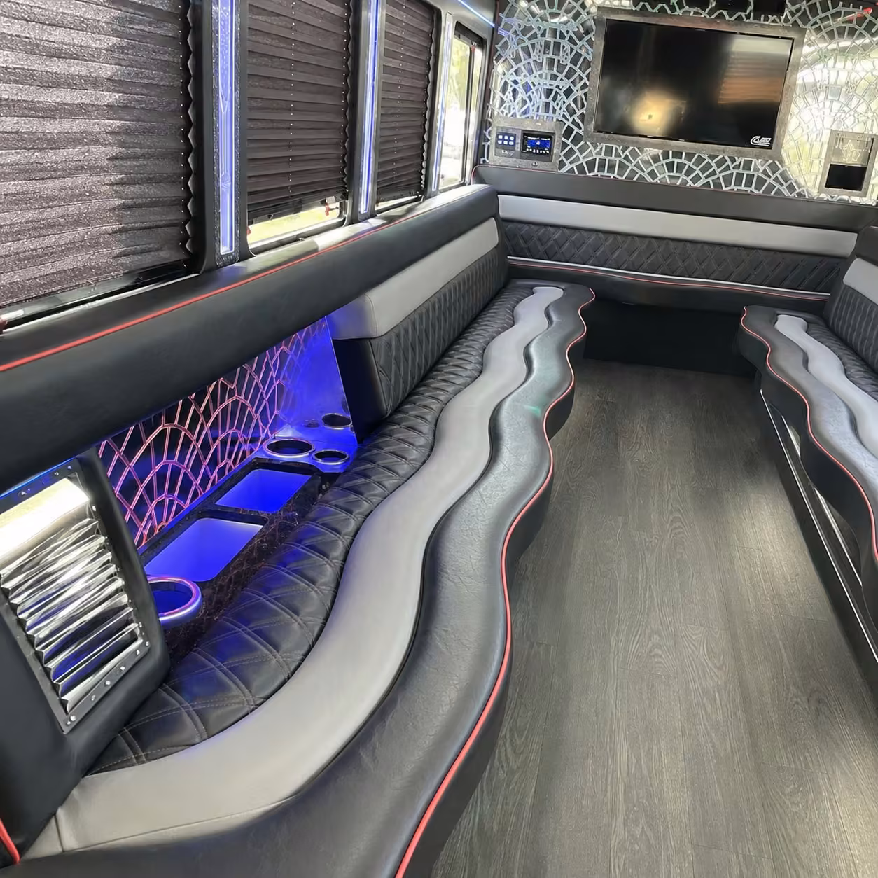 25 passenger party bus inside