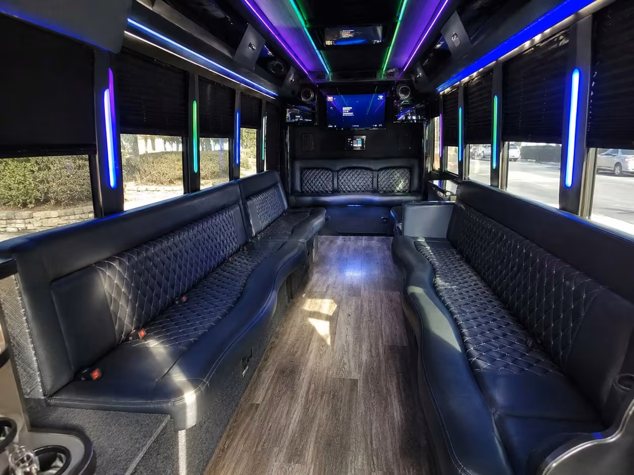 25 passenger party bus interior